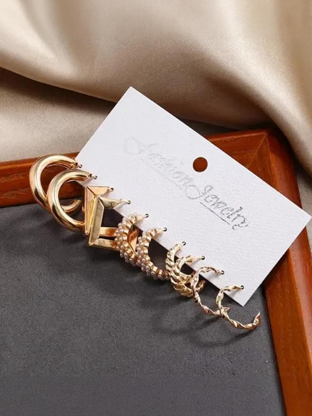 TheVineGirl Combo of 5 Pair Hoop Earrings