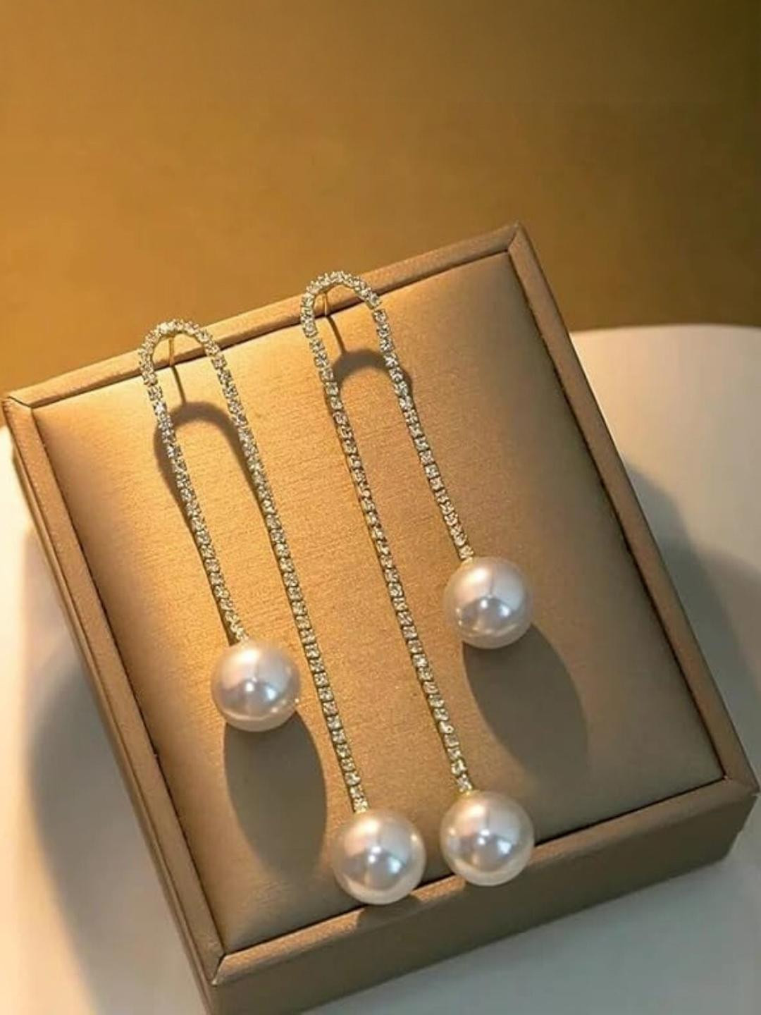 Khusha Creations Silver Rhinestone Drop Earring