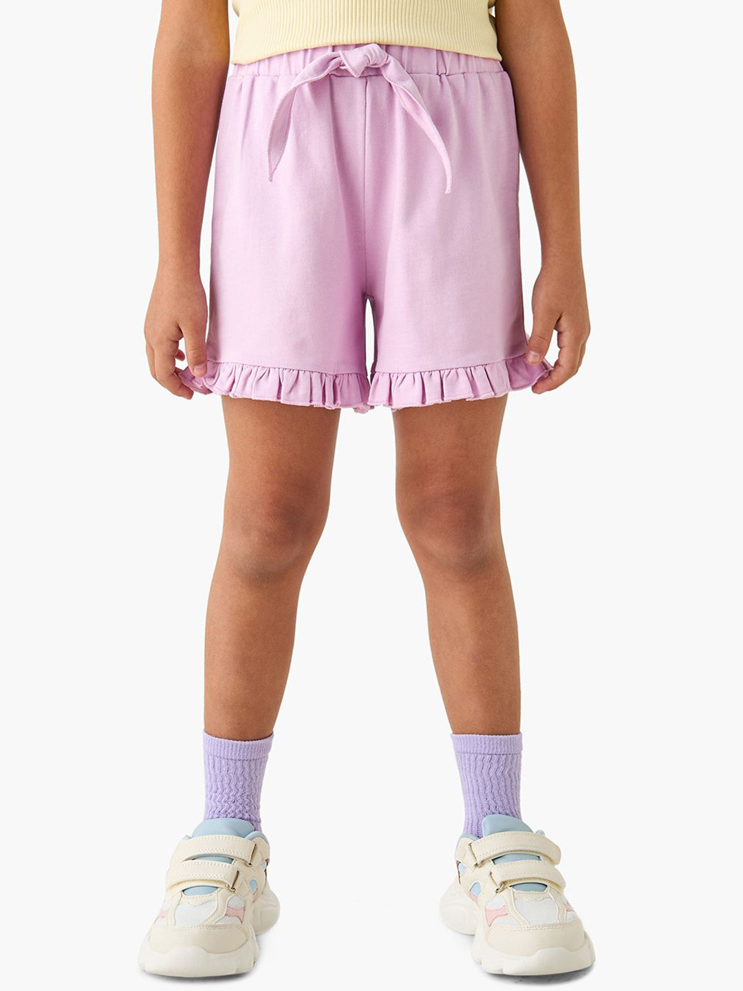 Juniors by Babyshop Girls Cotton Shorts with Ruffle Hem