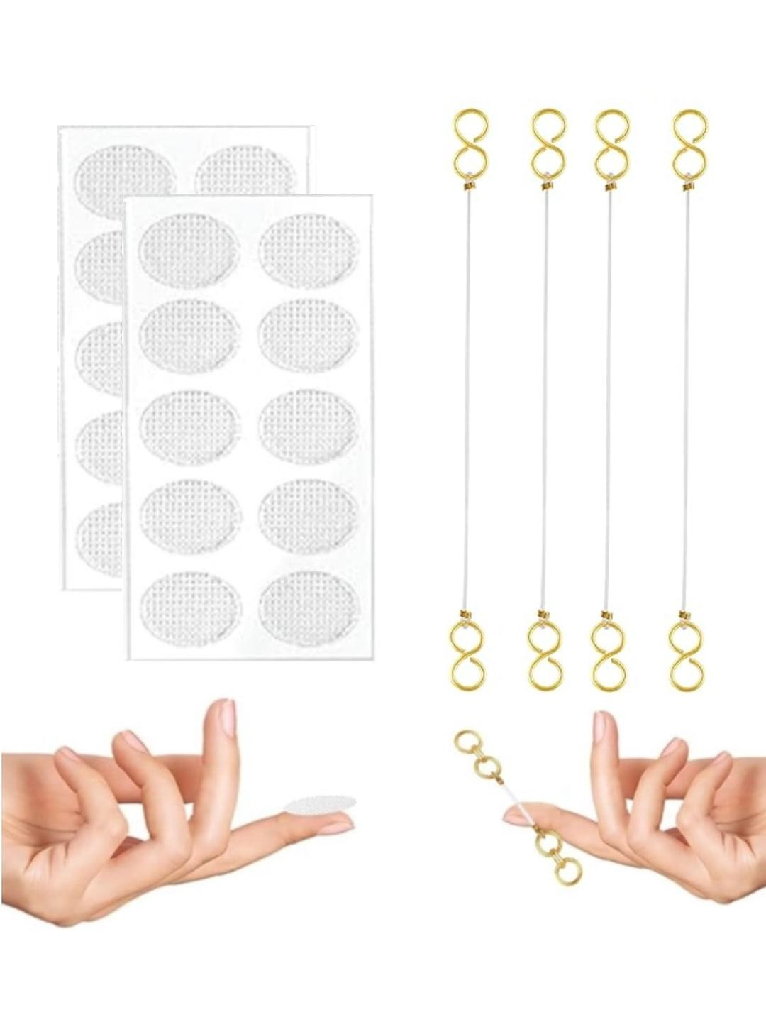 ARISTAL Jewellery 2 Pair Earrings Support Invisible Ear Chain With Sticker