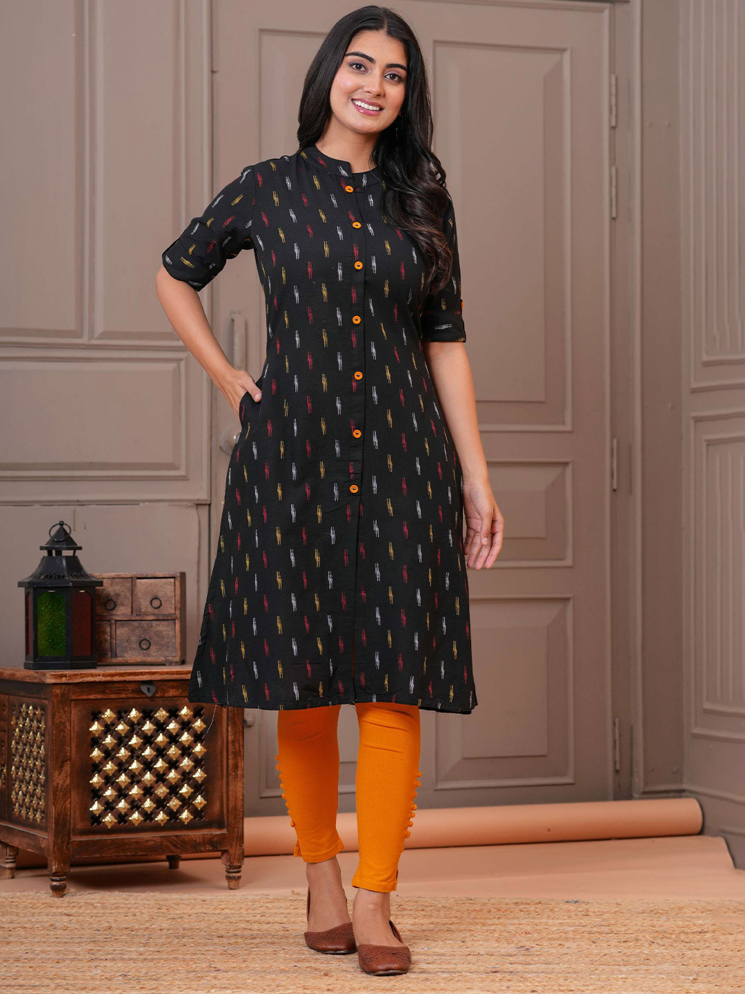 HEARTLOOM Women Abstract Printed A-Line Kurta