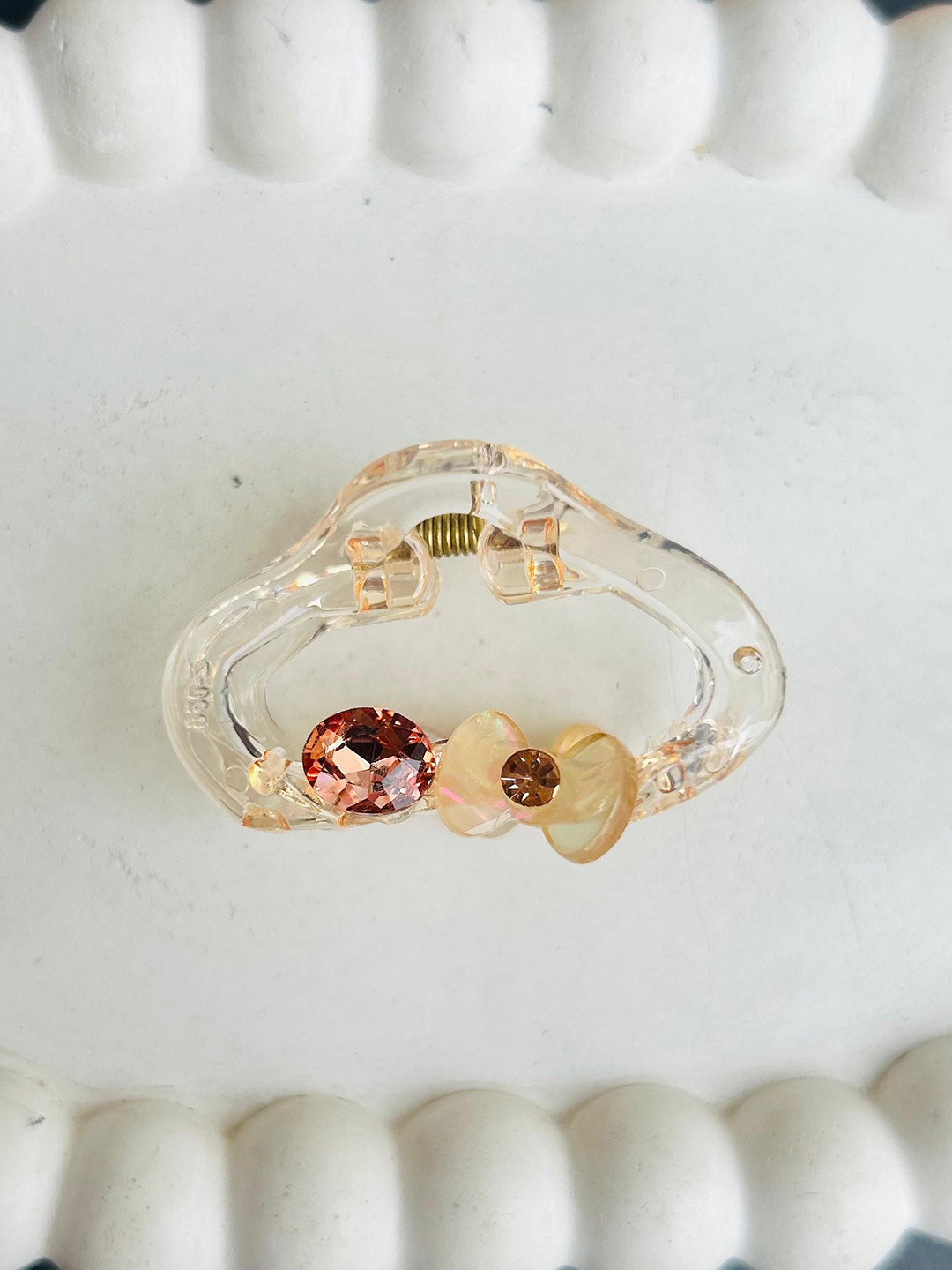 Radhya Accessories Women Gem Crystal Bofeini 5 CM Claw Clip Hair Accessory