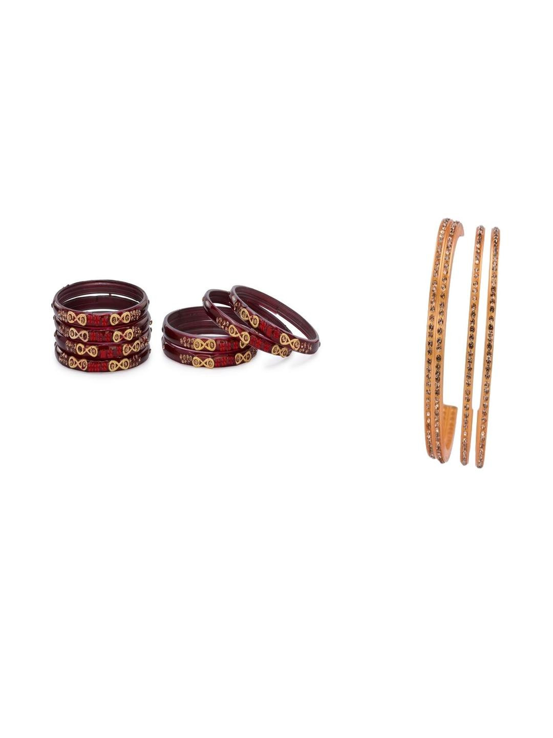 SOMIL Women combo of 2 sets Glass Ethnic Bangles