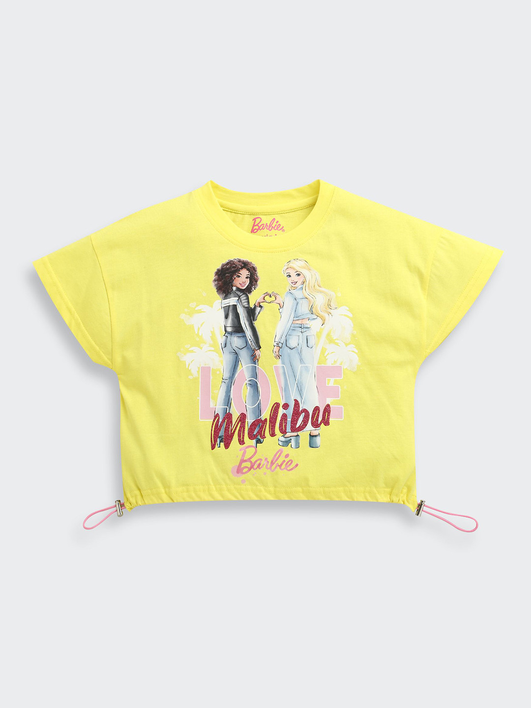 Tiny Girl Barbie Graphic Printed Cotton Crop Top