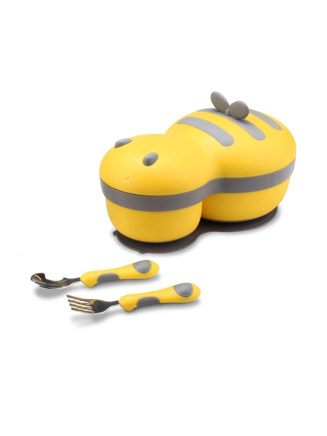 ONE AND ONLY Yellow Honey Bee Shaped Stainless Steel Dishwasher Safe Lunch Box