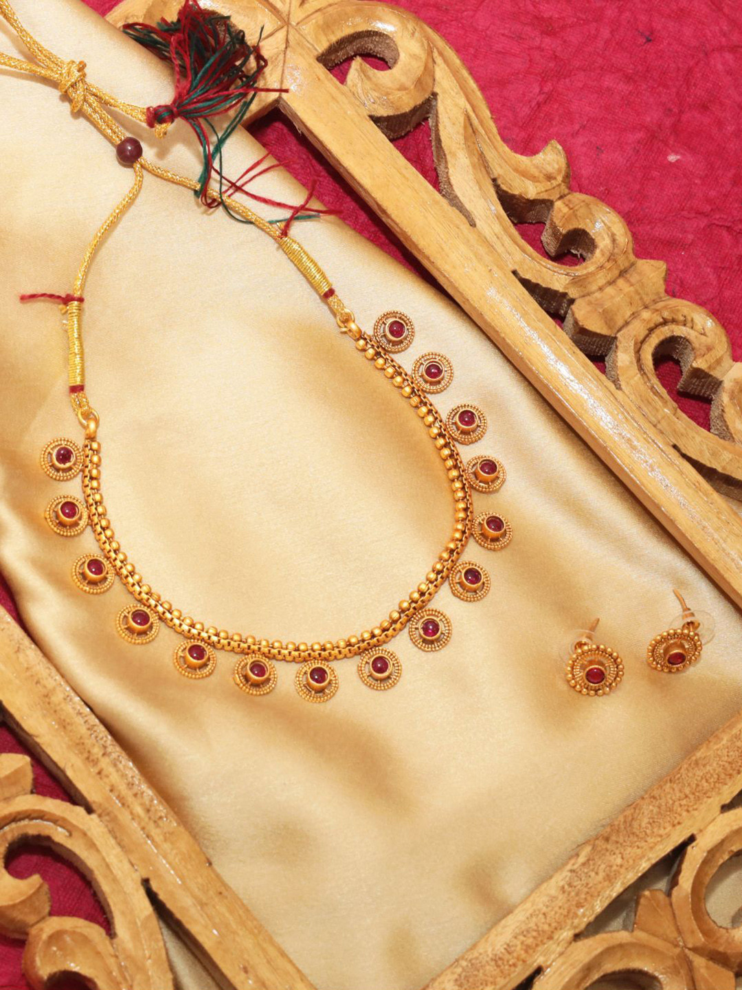 The  Pure Virgo Gold-Plated Stone Studded Jewellery Set