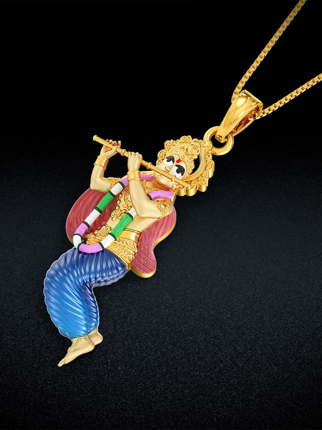 Joyalukkas Unisex 22KT Lord Krishna Gold Pendant - 6.159 g