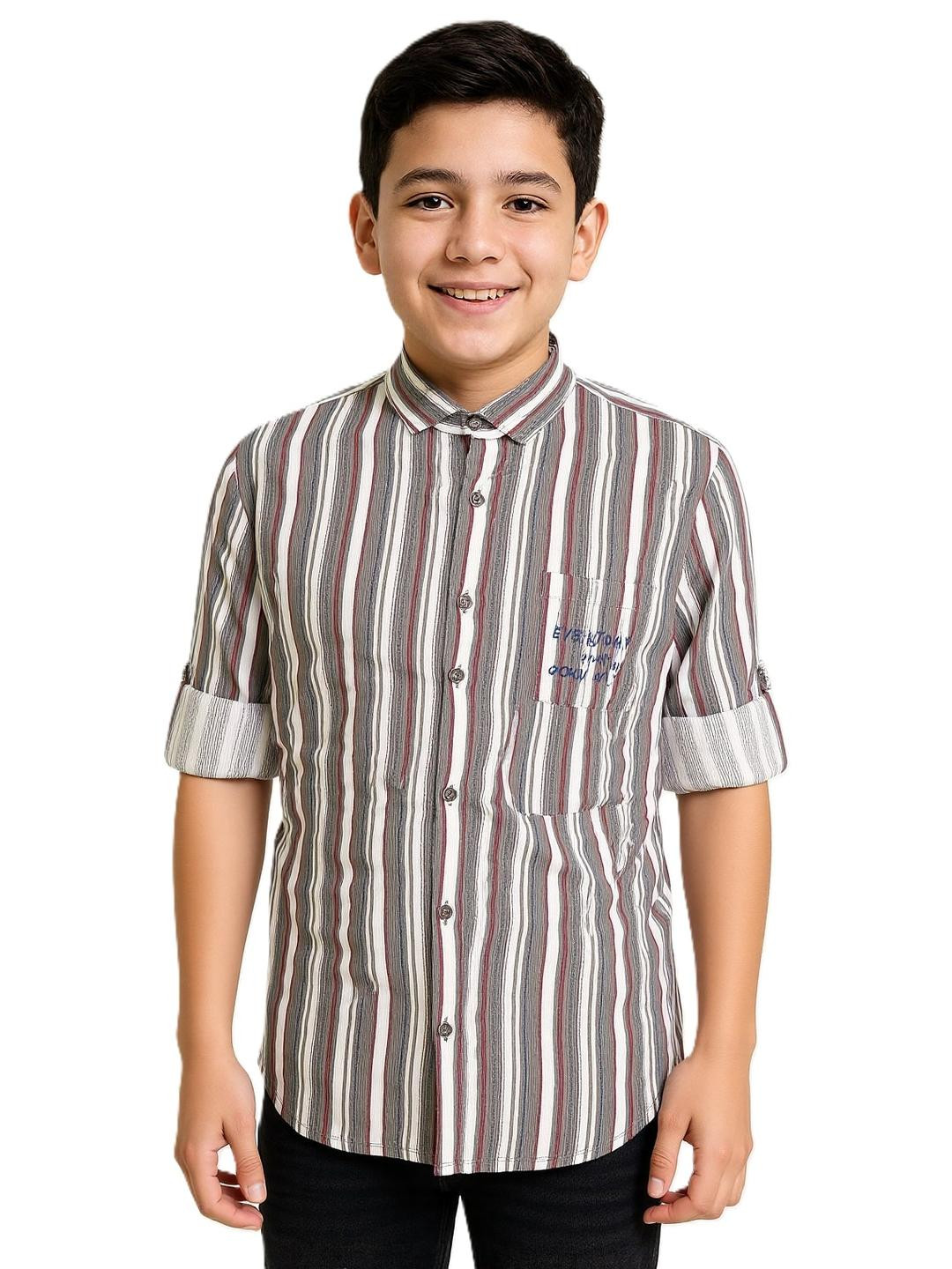 CAVIO Boys Grey Cotton Shirts