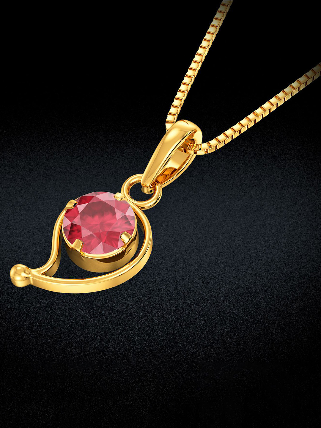 Joyalukkas 22KT Gold Elegant Teardrop Gemstone Pendant -2.98g