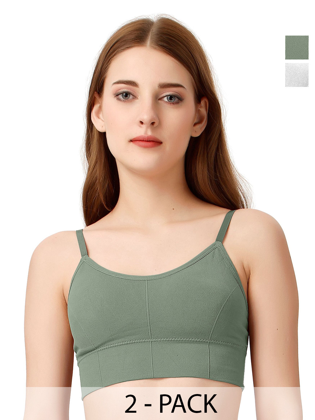 Moda Rapido Pack of 2 Full Coverage Lightly Padded Beginners Bra with Removable Pads