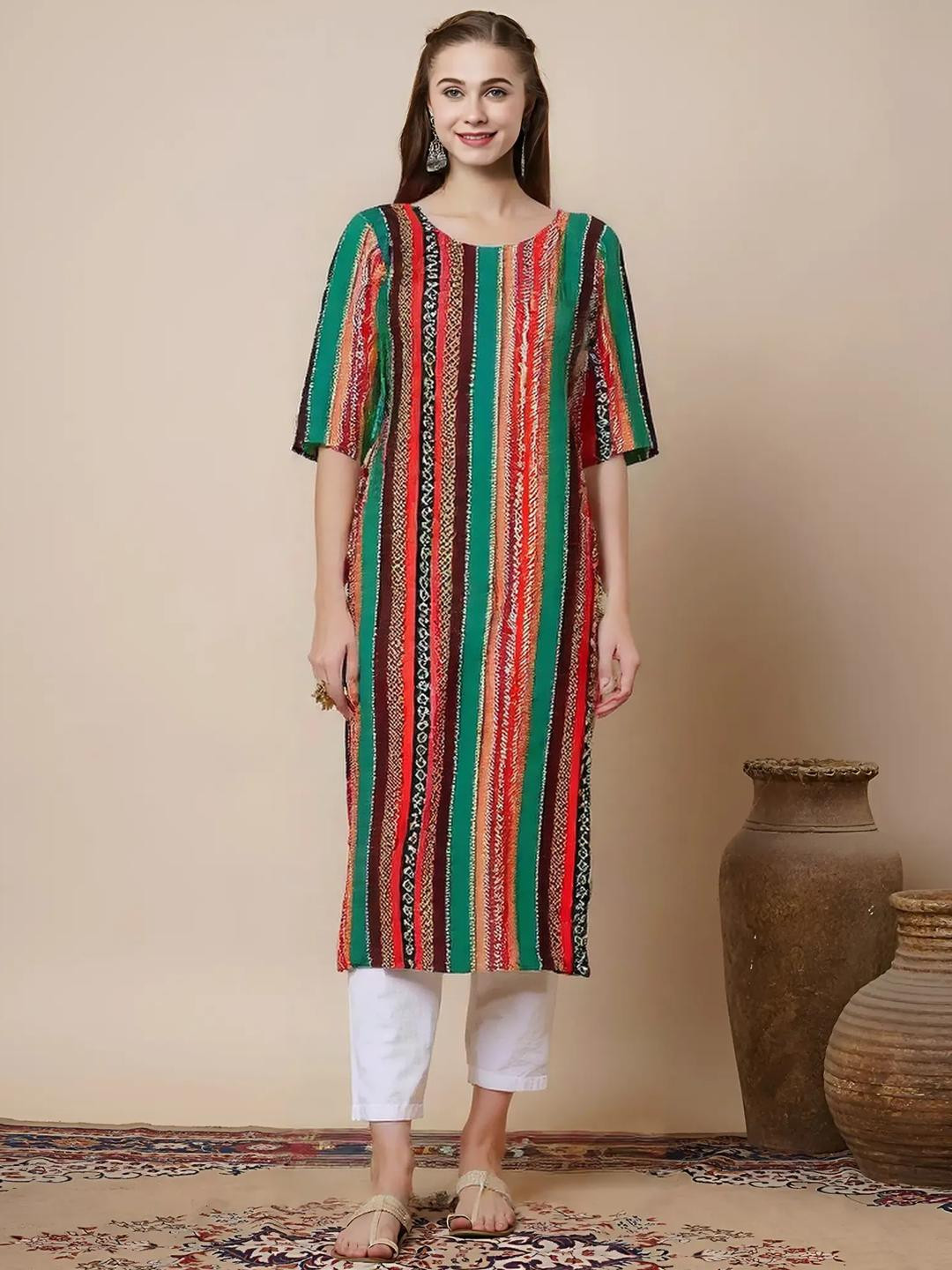 SZN Women Multi Crepe Kurtas