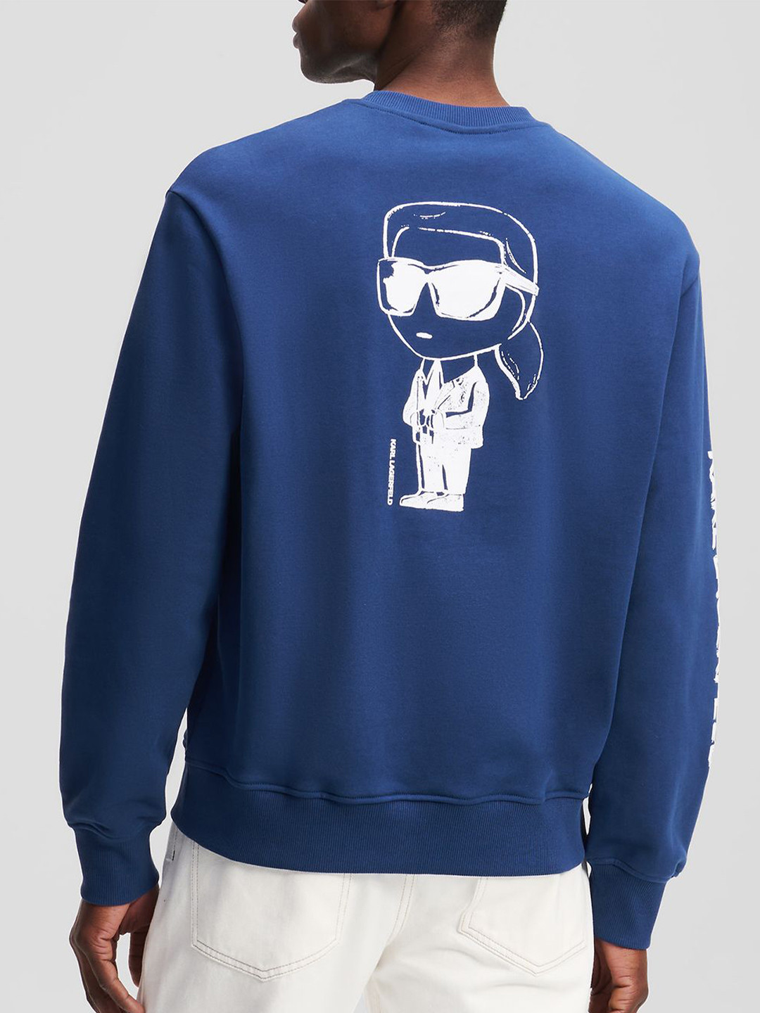 Karl Lagerfeld Ikon Men Graphic Printed Round Neck Organic Cotton Pullover