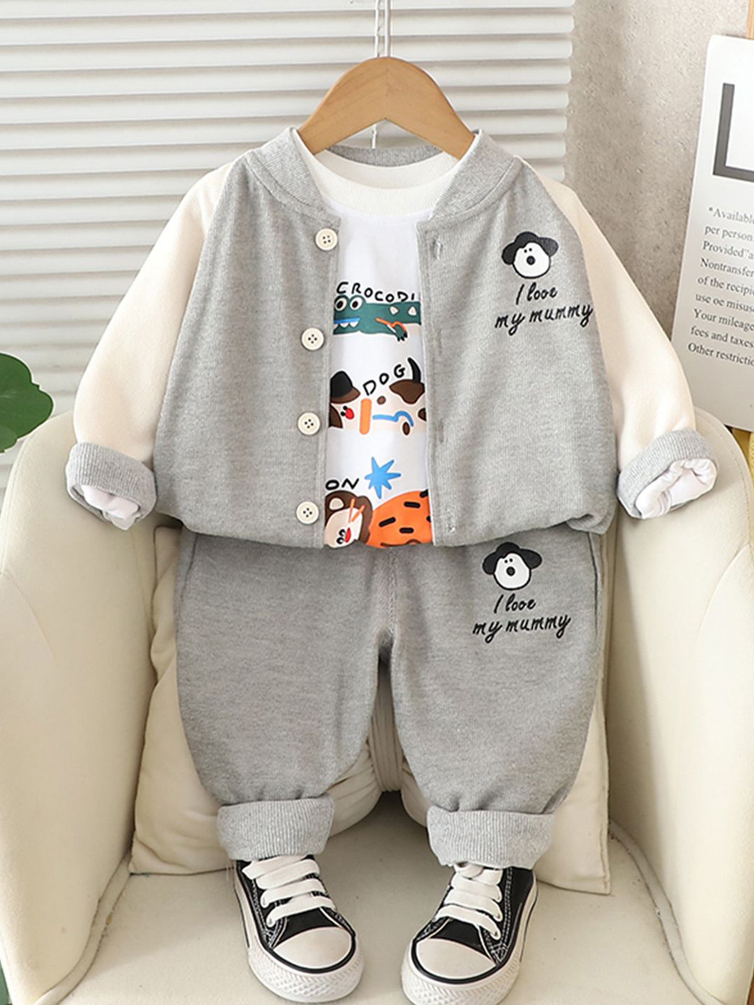INCLUD Infant Boys Printed T-shirt And Shirt With Trousers