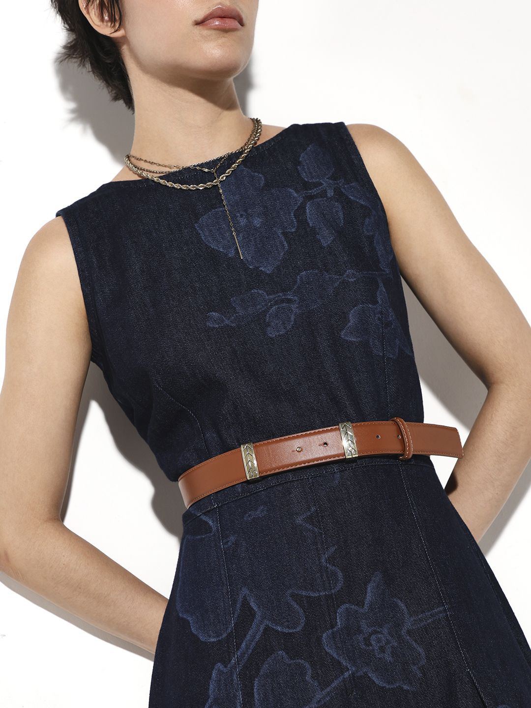 ONLY Women PU Slider Buckle Slim Belt
