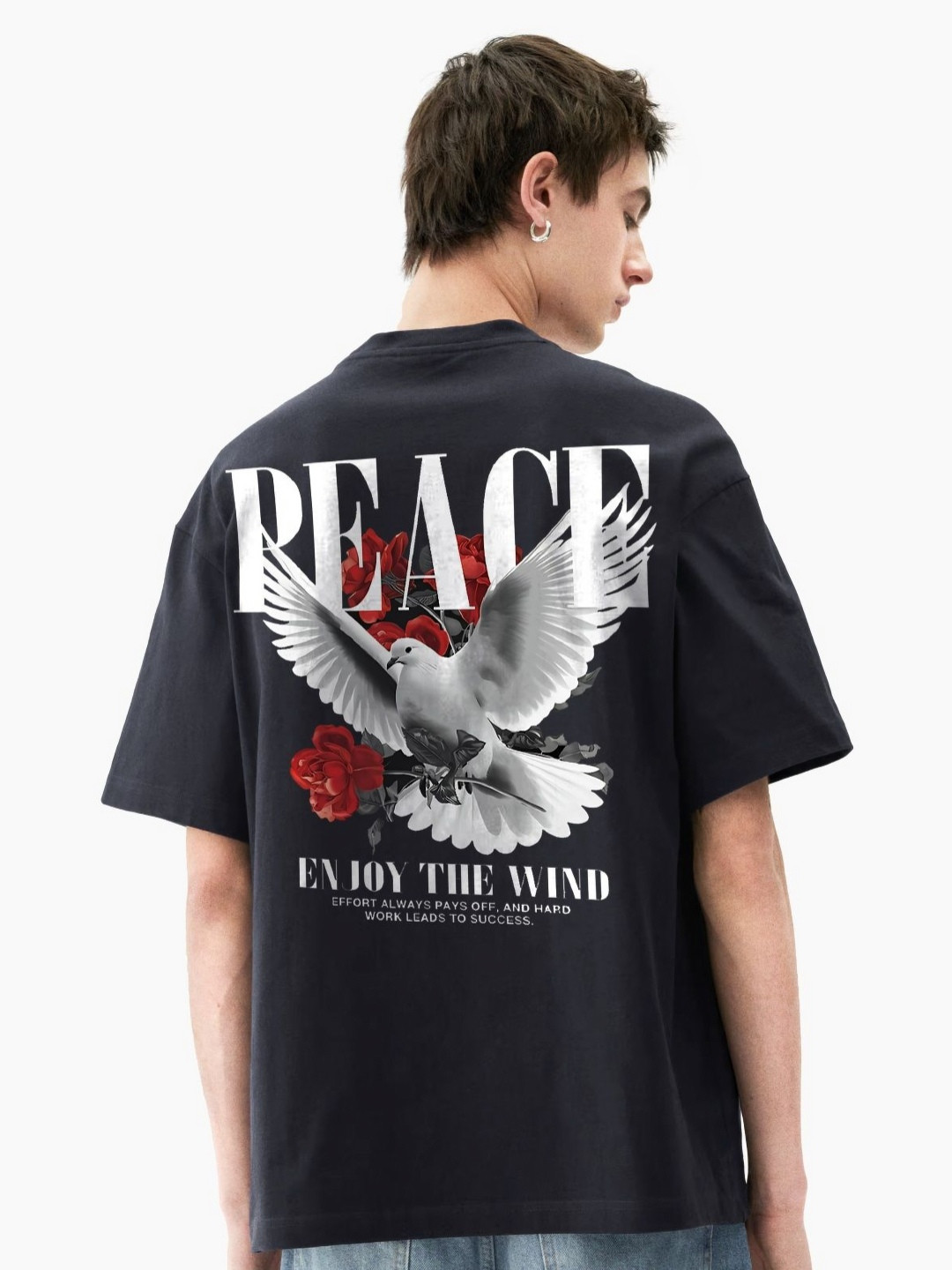 BubbleTwyst Men Graphic Printed Round Neck Pure Cotton Oversized T-shirt