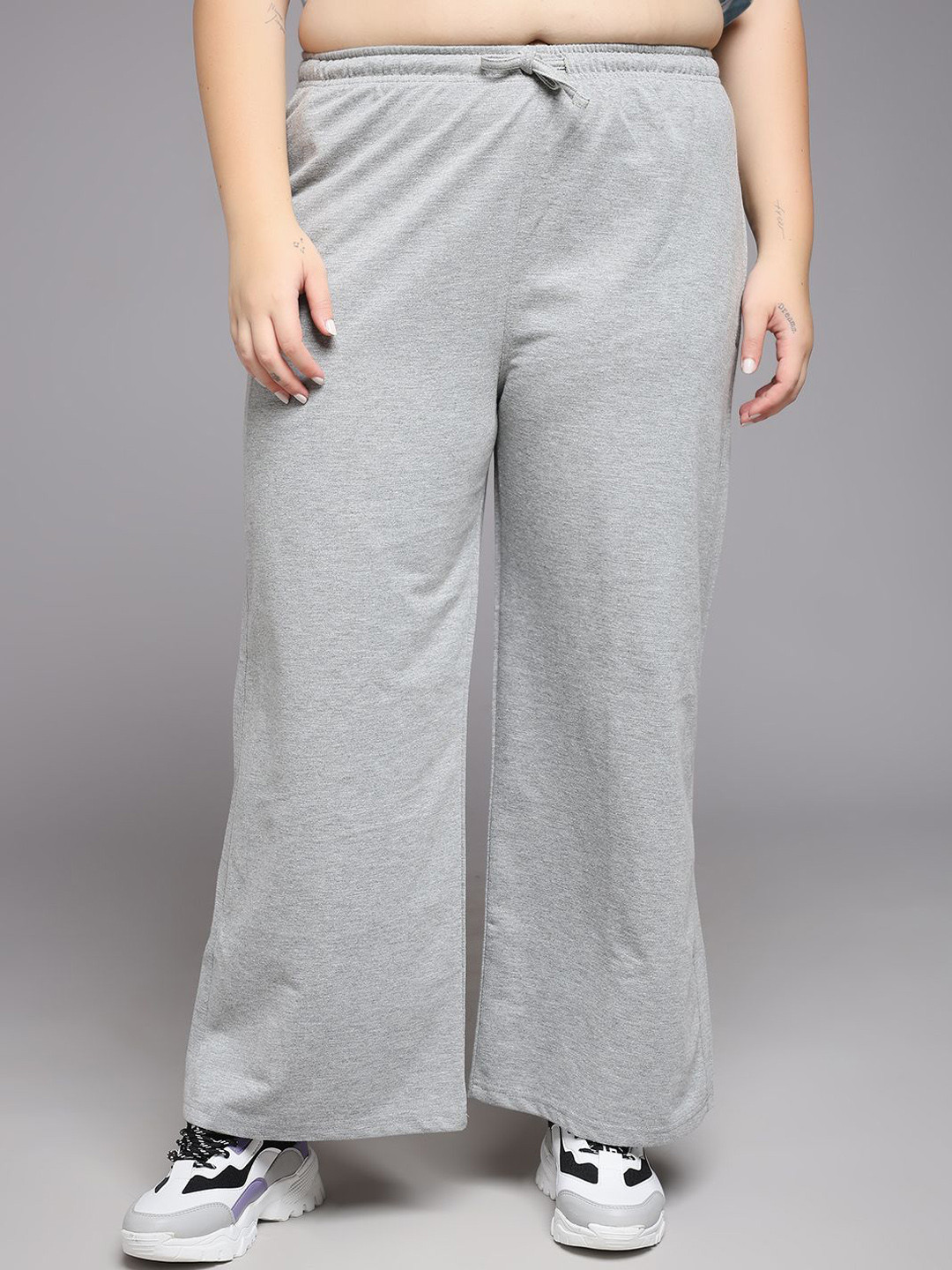 MKH Women Wed Leg-Fit Mid-Rise Plus Size Track Pants