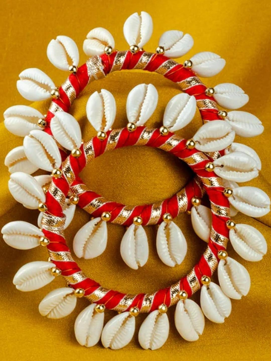 Wedding Haldi Ceremony Kodi Shell Bangles Set of 1 Pair RD