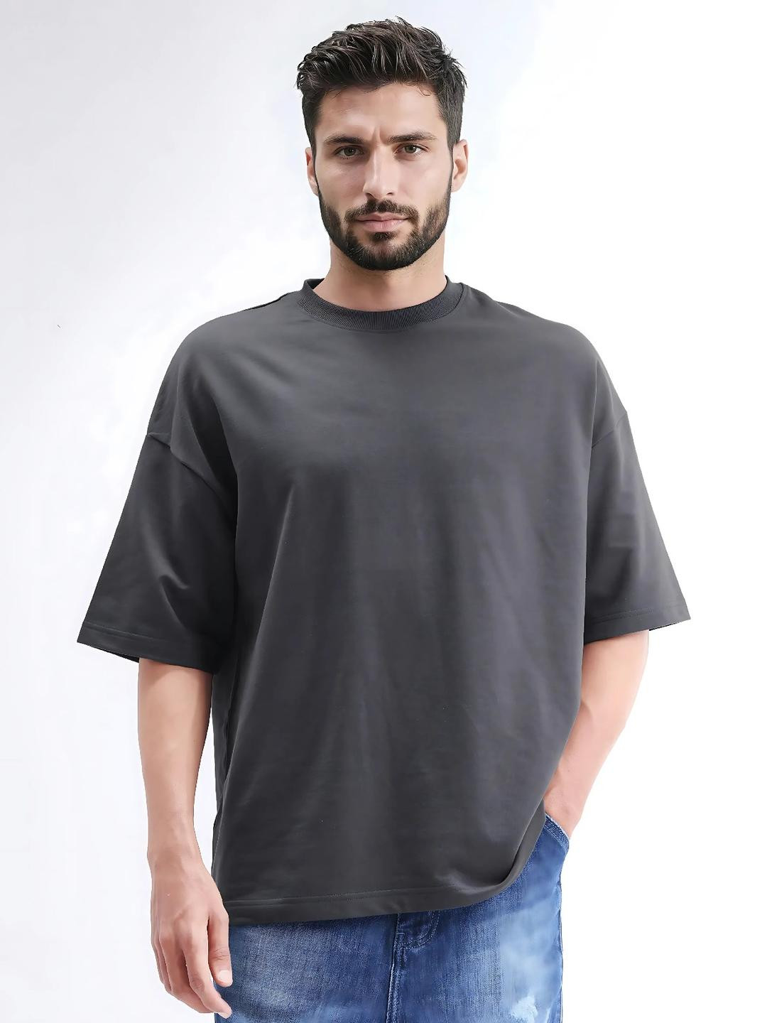MEGAKART Men Pure Cotton Plain oversize T-shirt