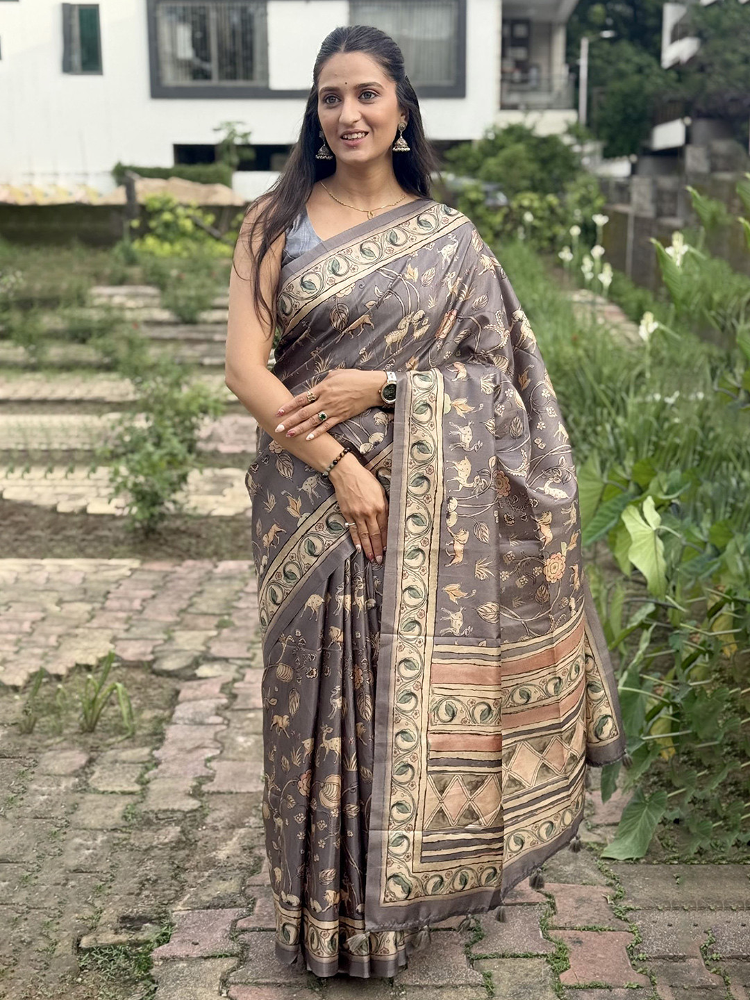 ETHNIC TODAY Woven Design Tussar Saree