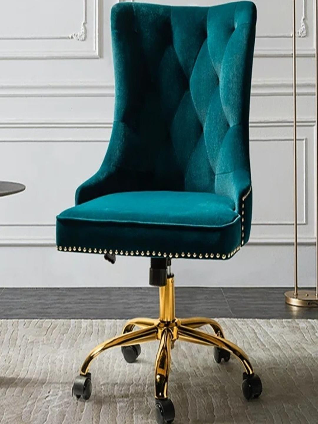 DOE BUCK Teal Adjustable Seat Height Study Arm Chair