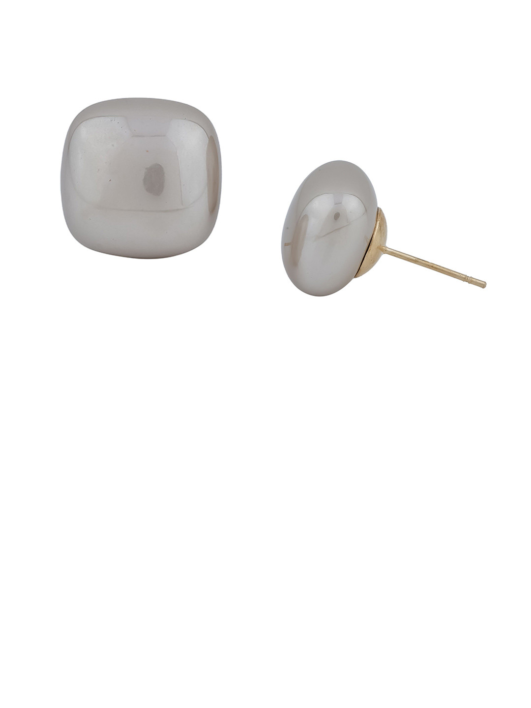 QUERALT Gunmetal Crescent Dome Earrings