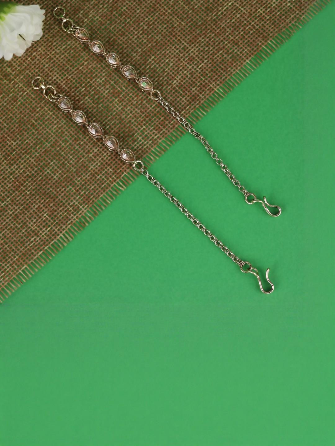 SALONI FASHION JEWELLERY Gold-Plated Brass Crystals Ear Cuff