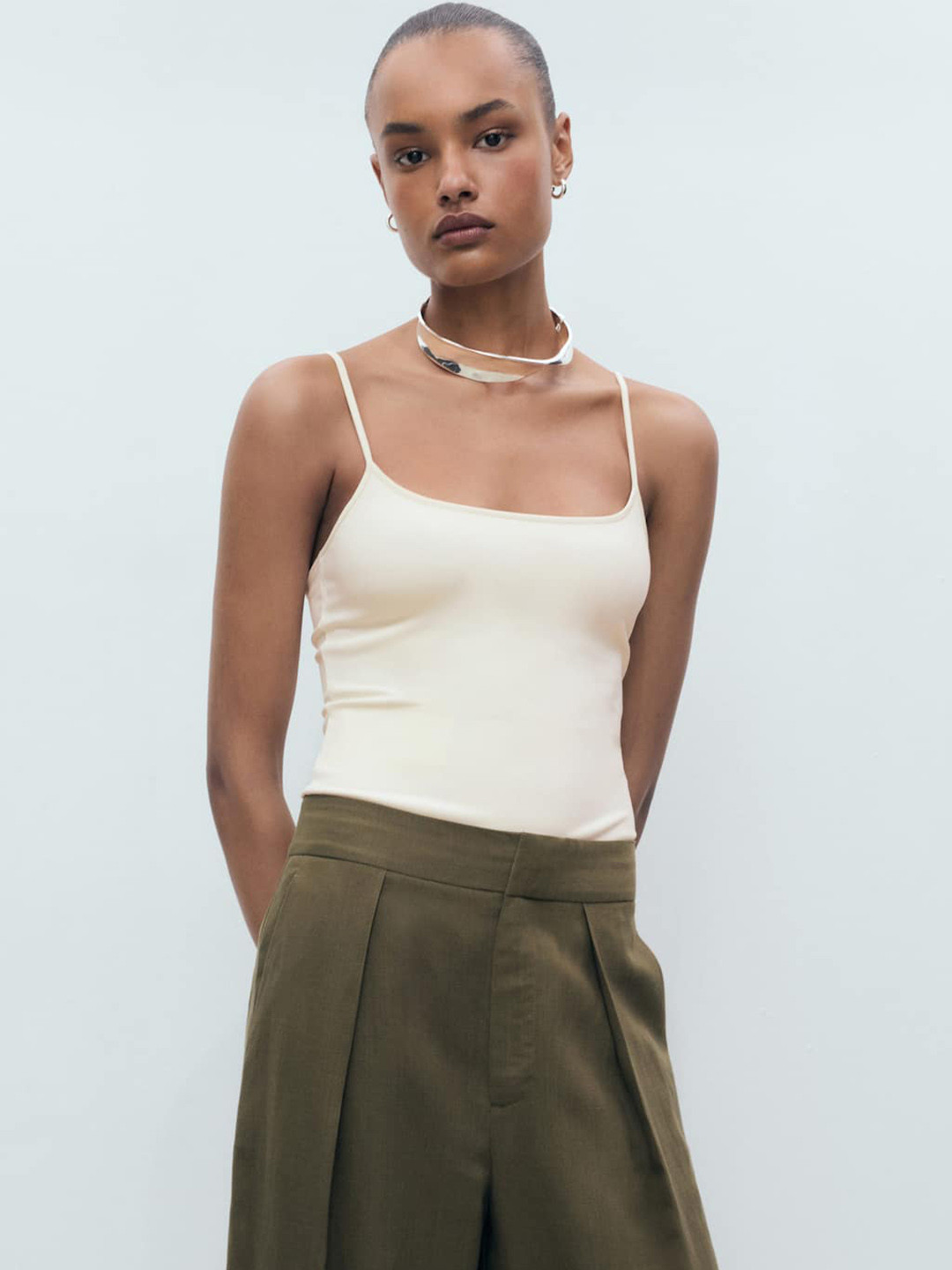 MANGO Strapless Cami Top