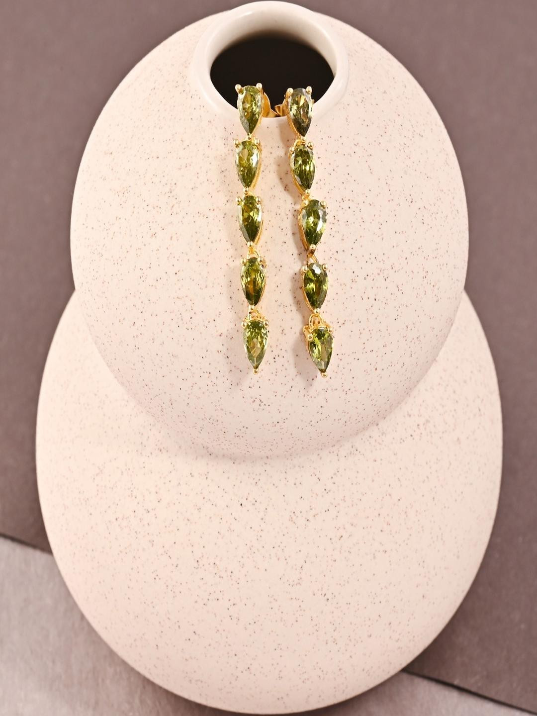 Vinayak Jewellers 925 Sterling Silver The Emerald Cascade Earrings