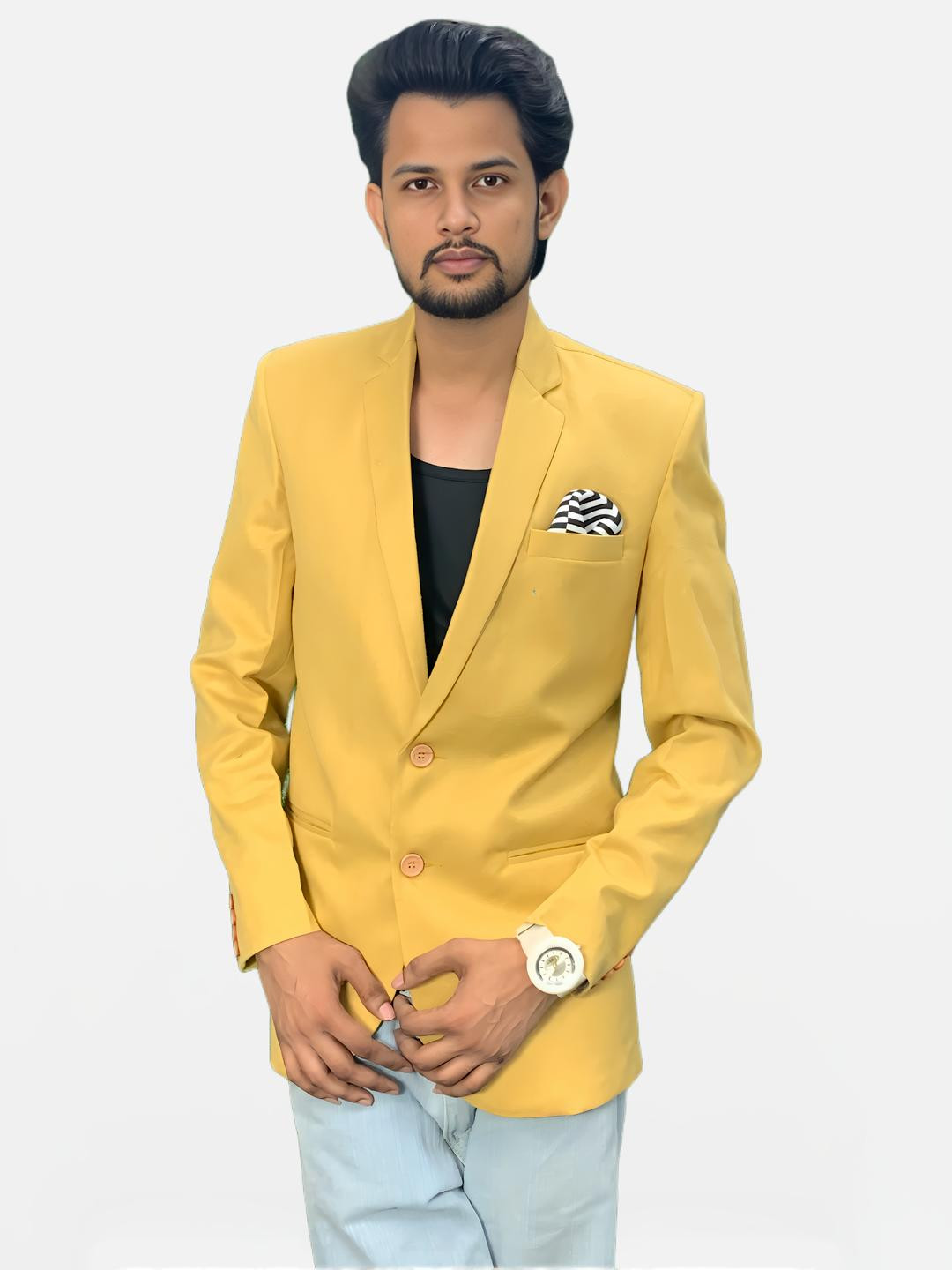 GARGIAN Master Cut Men's yellow Blazer with pocket stylish slim fit Trendy Looks
