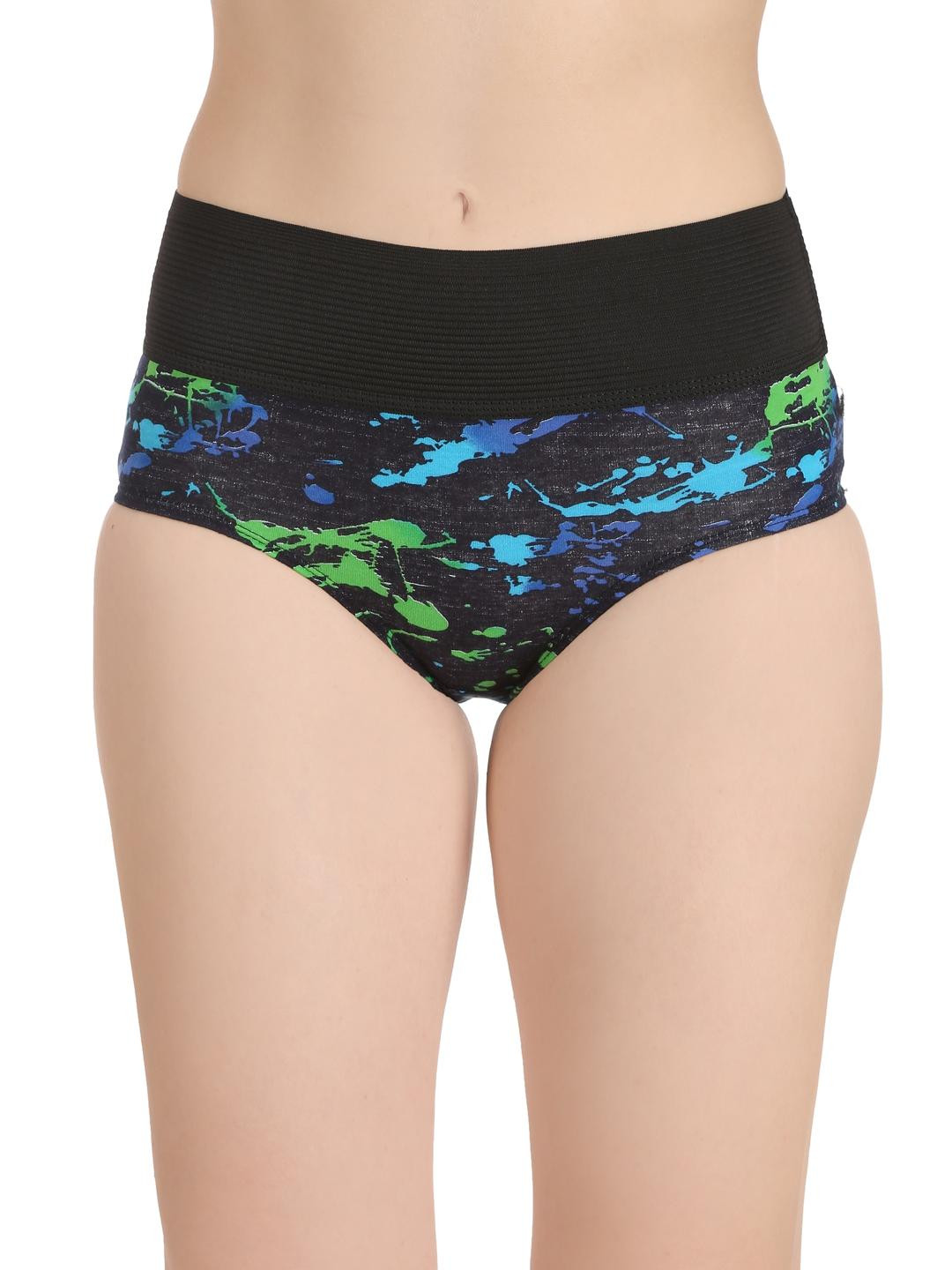 SELFCARE Women Green Cotton Printed High Rise Hipster Briefs- SN4106