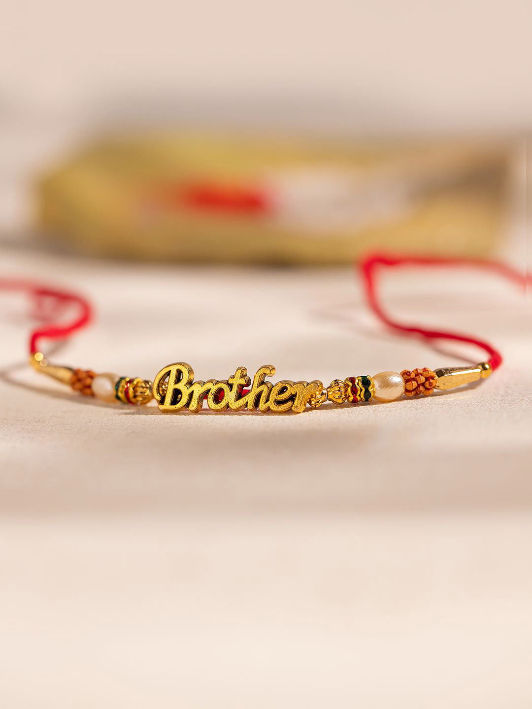 IMARA Stones Studded & Beaded Thread Rakhi