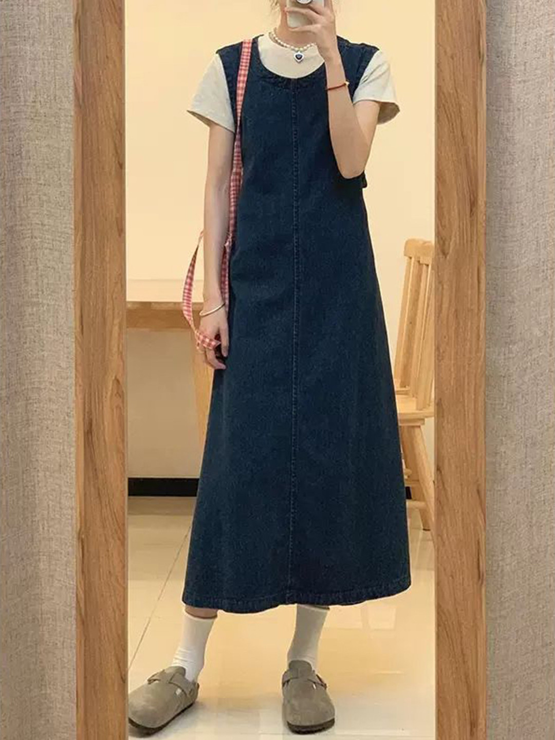 StyleCast x Revolte Women Denim A-Line Midi Dress