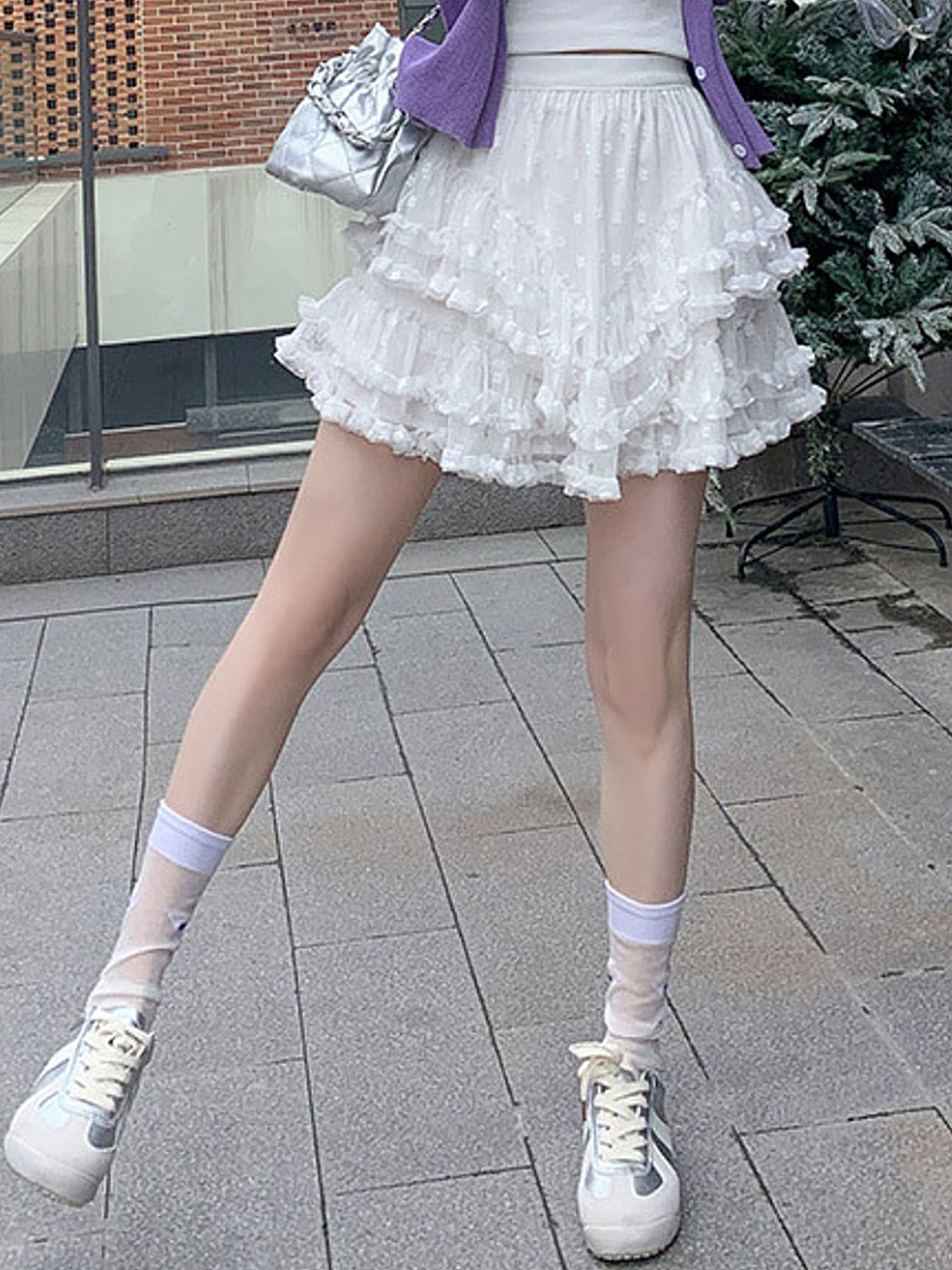 LULU & SKY Layered Ruffle Flared Mini Skirt