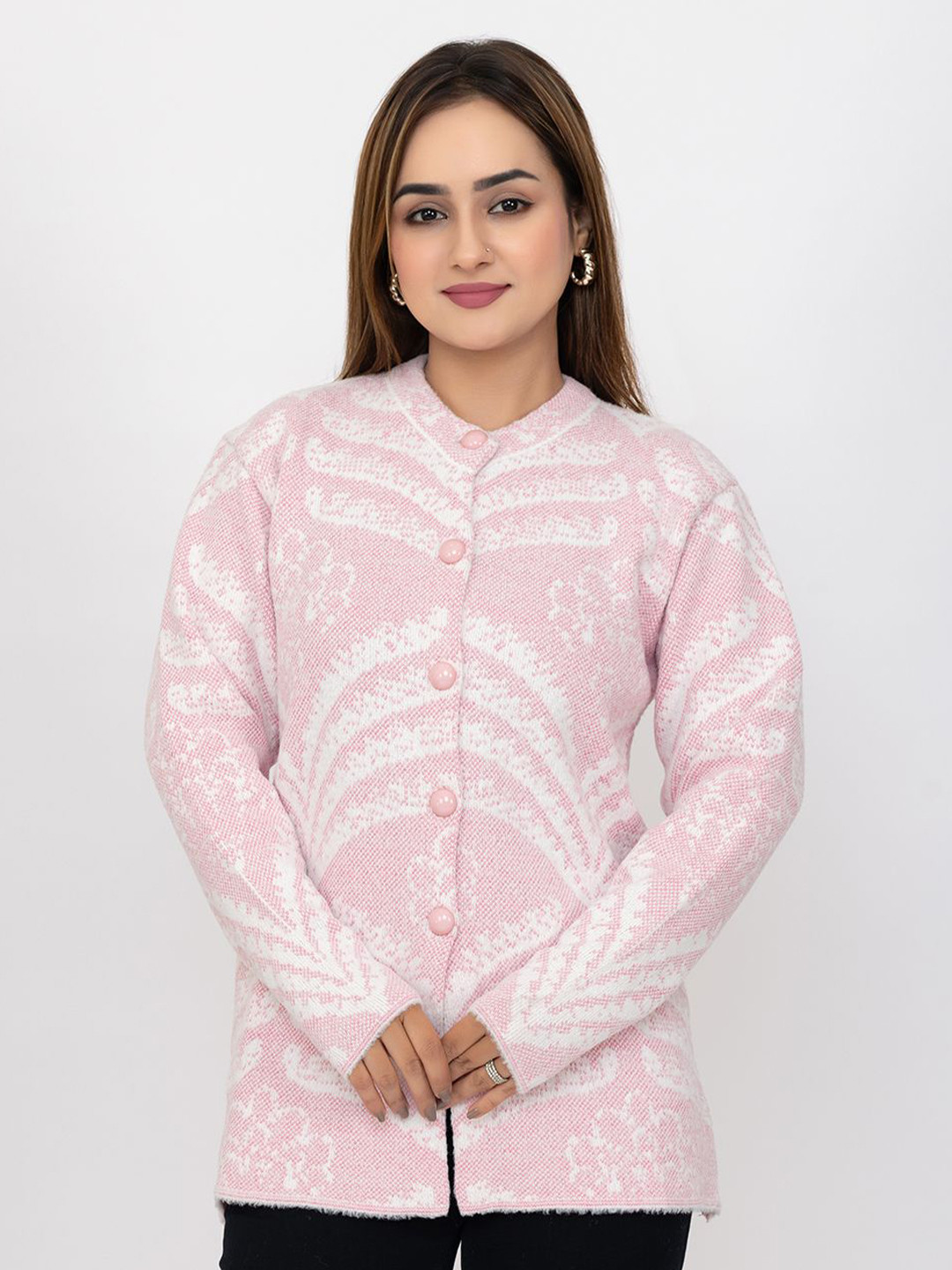 FIRST SLEEP Women Floral Woollen Cardigan