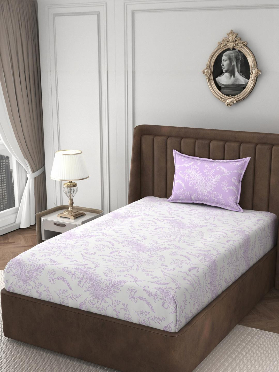 HIDECOR White 210 TC Microfiber Superfine Single Bedsheets