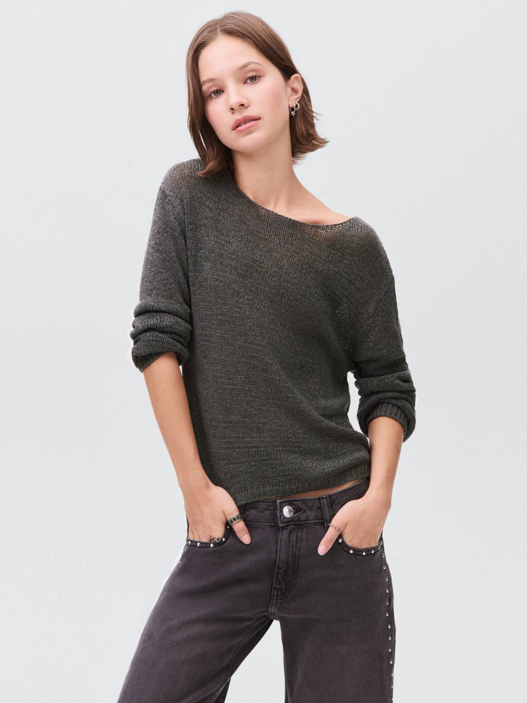 MANGO Openwork Knit Pullover