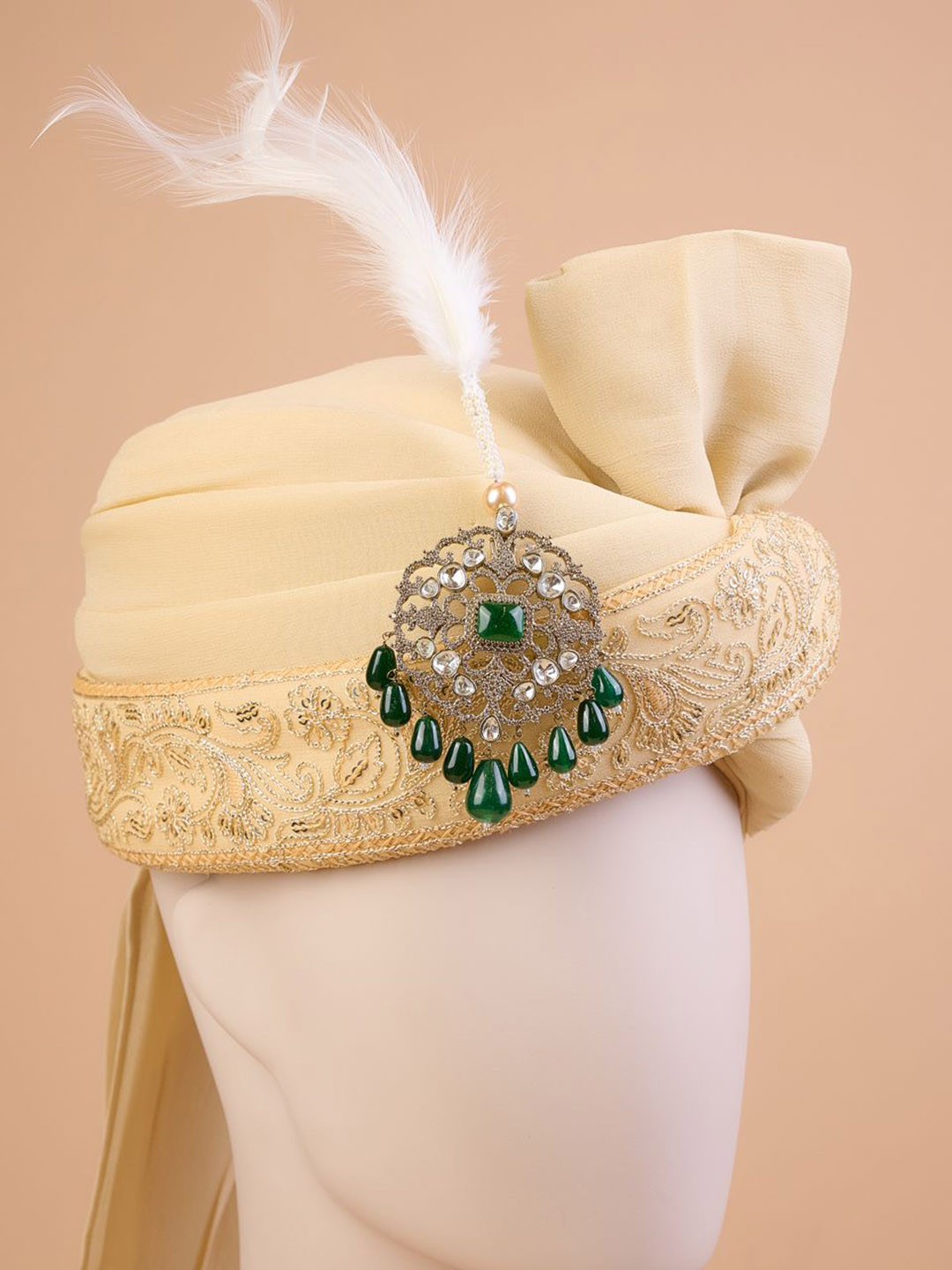 Tasva  Embroidered Cotton Border Safa