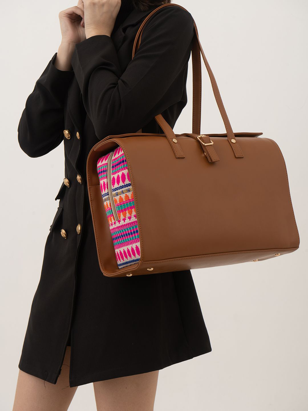 TANGERINE HANDCRAFT Structured Tote Bag