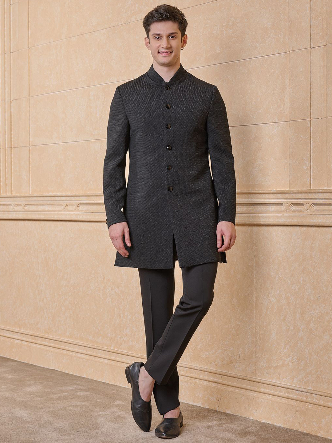 Tasva Classic Indo Western Pure Cotton Sherwani Set