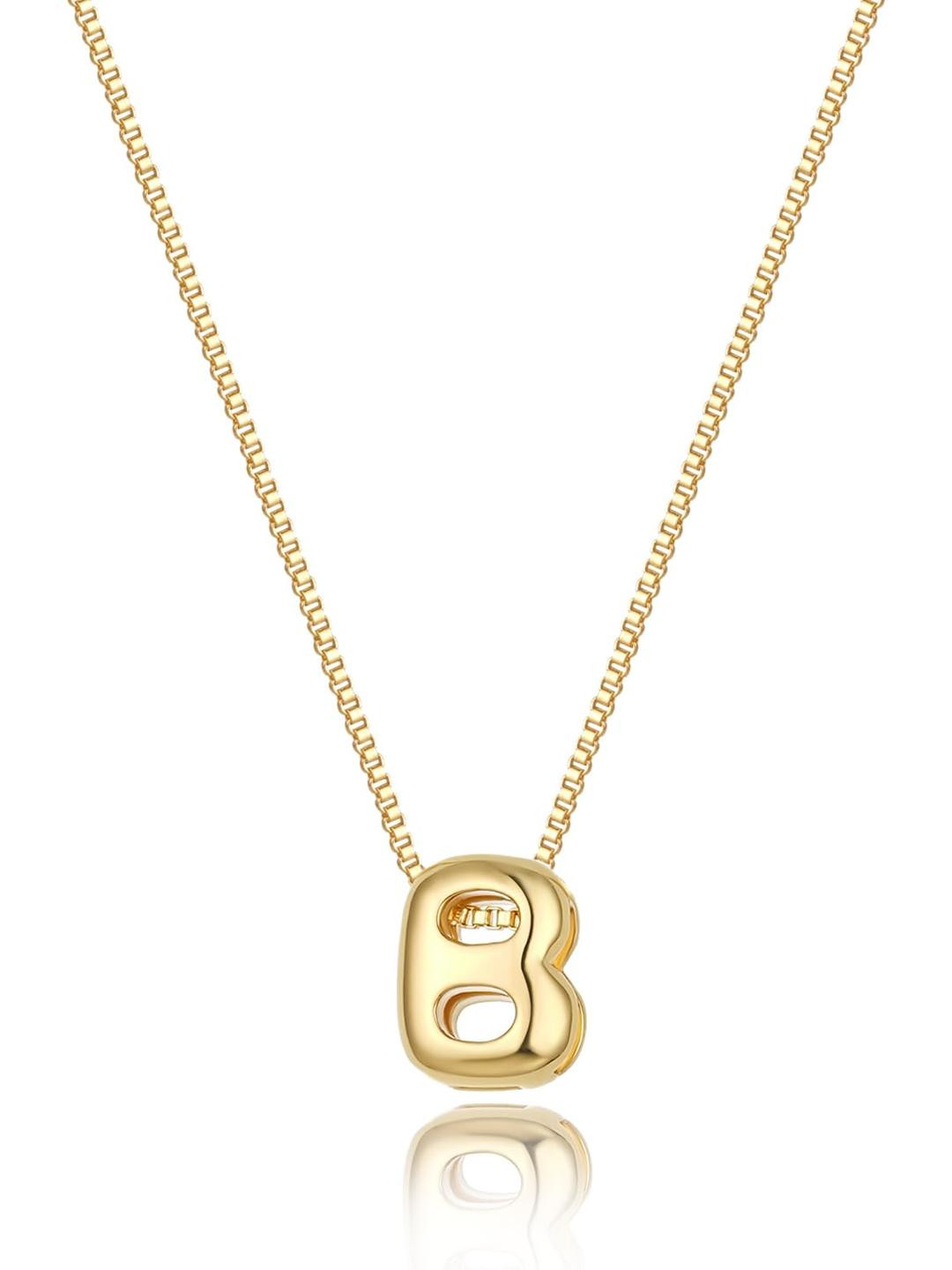 ARISTAL Jewellery Unisex Gold-Plated Stainless Steel Alphabet Letter Necklace