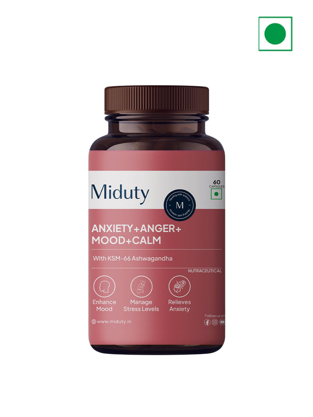 MIDUTY Anxiety + Anger + Mood + Calm Capsules - 60 Capsules