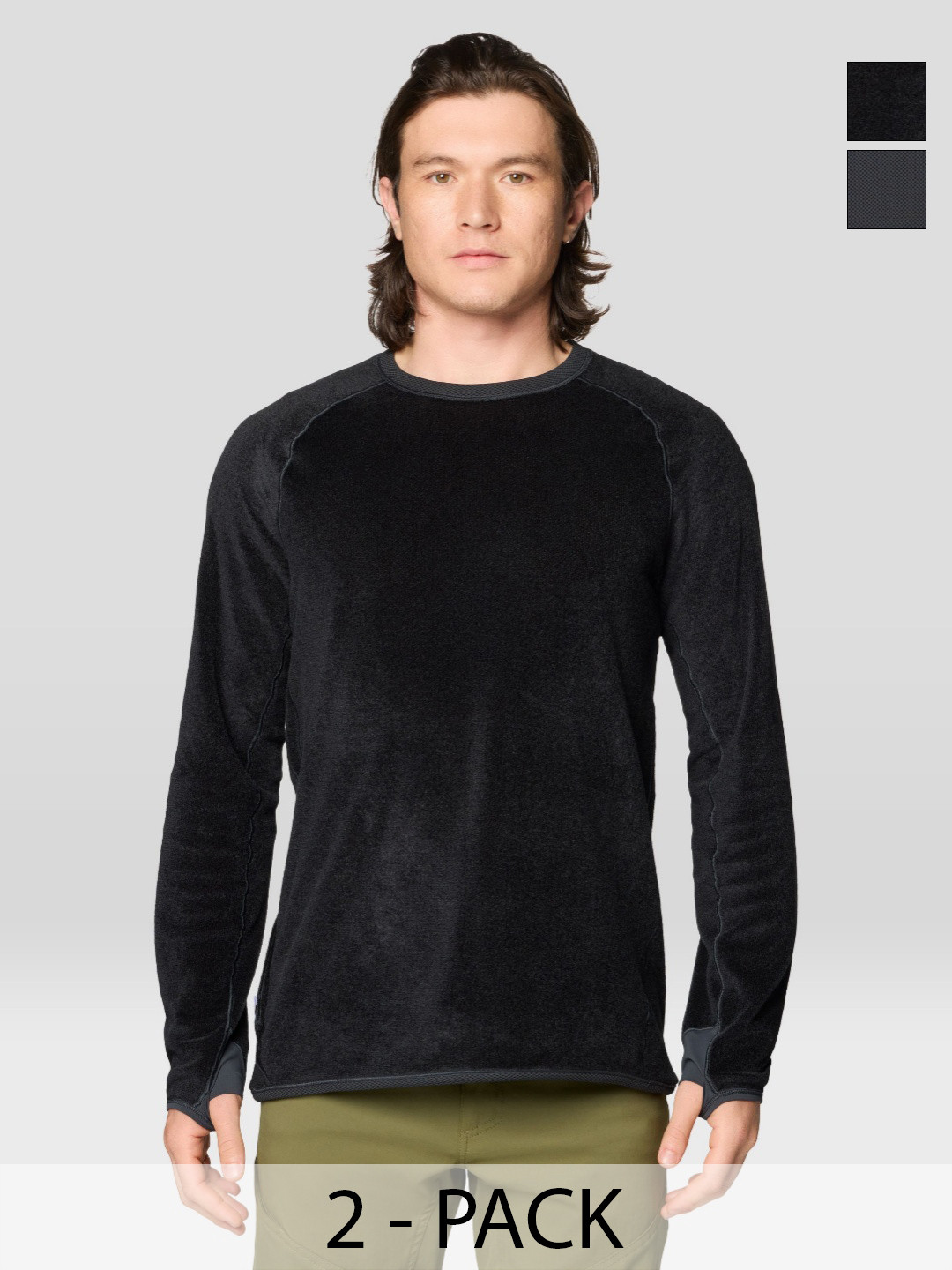 Mountain Hardwear Pack Of 2 Round Neck Long Raglan Sleeves Pockets Sports T-Shirts