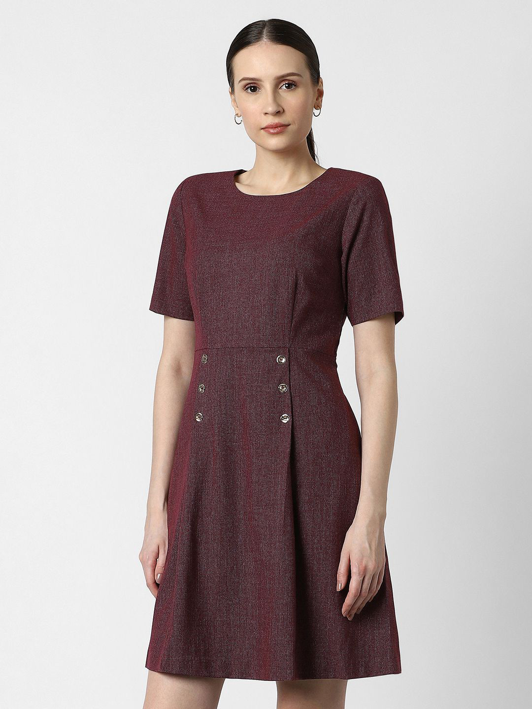 Van Heusen Woman Textured Formal Fit and Flare Dress
