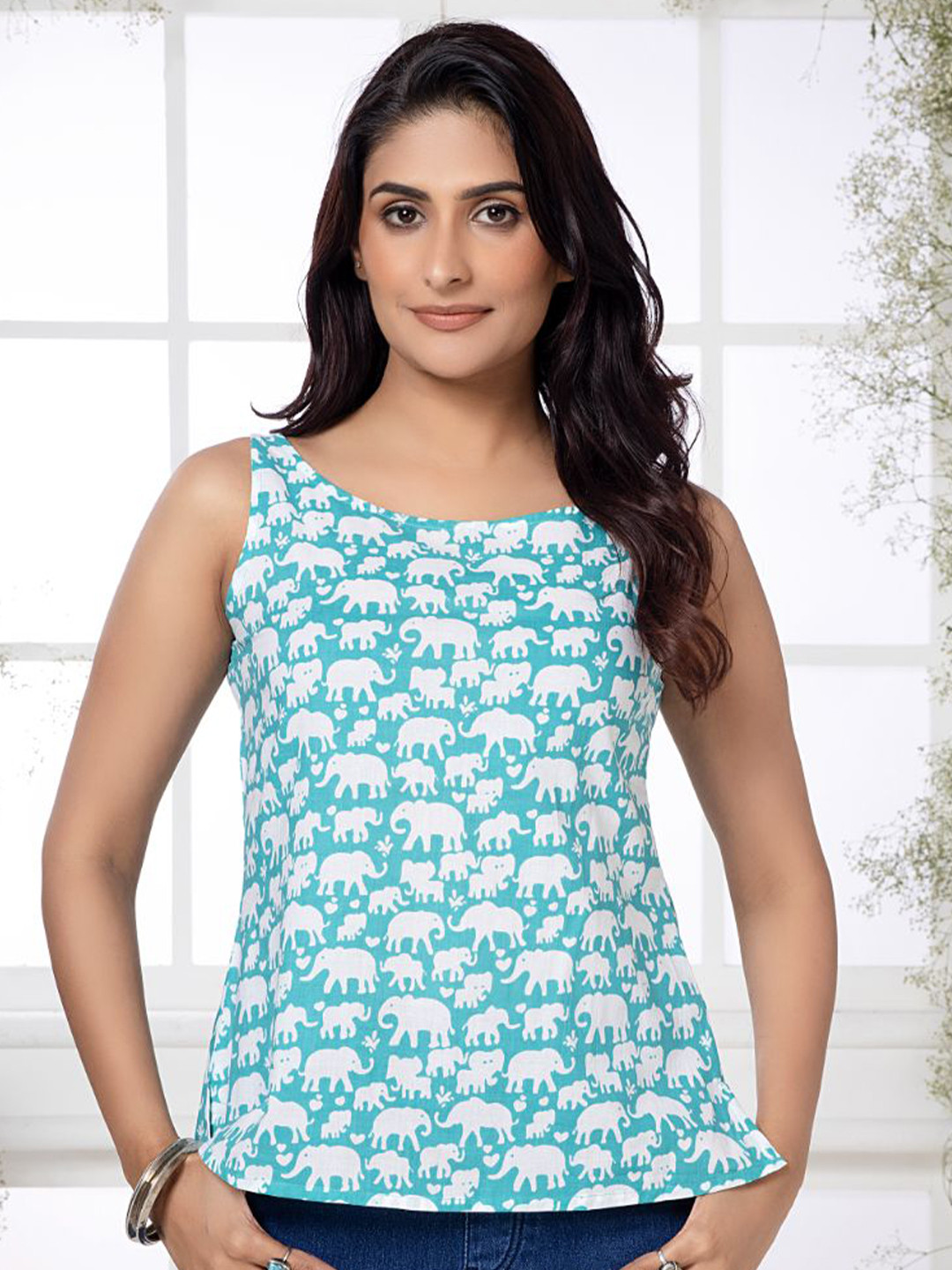 Saffron Threads Ethnic Motifs Printed Pure Cotton Kurti