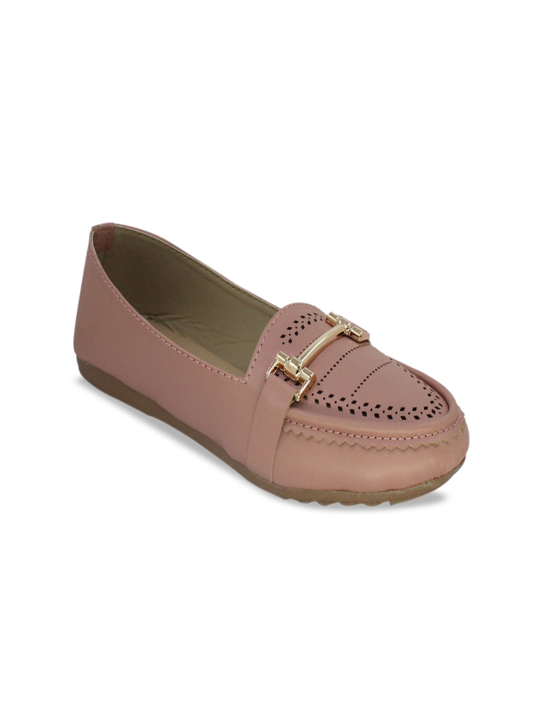 SKOLL Round Toe Buckles Slip On Ballerinas
