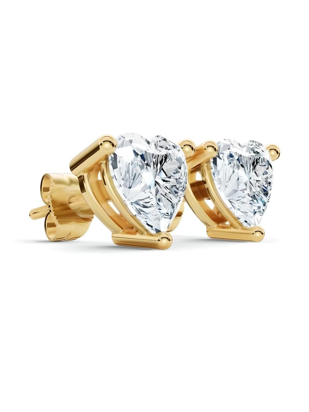 RAGABANDHA DESIGN STUDIO Heart Shaped Zircon Studs Earrings