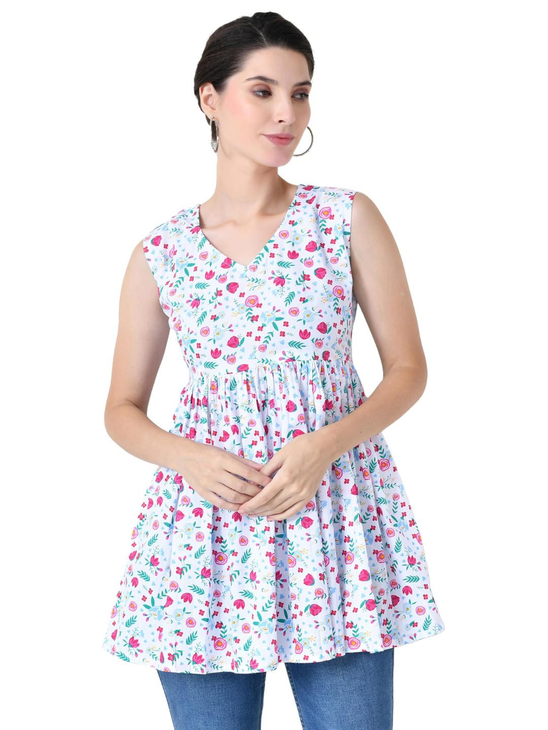 LIBOZA Women White Cotton Kurtas