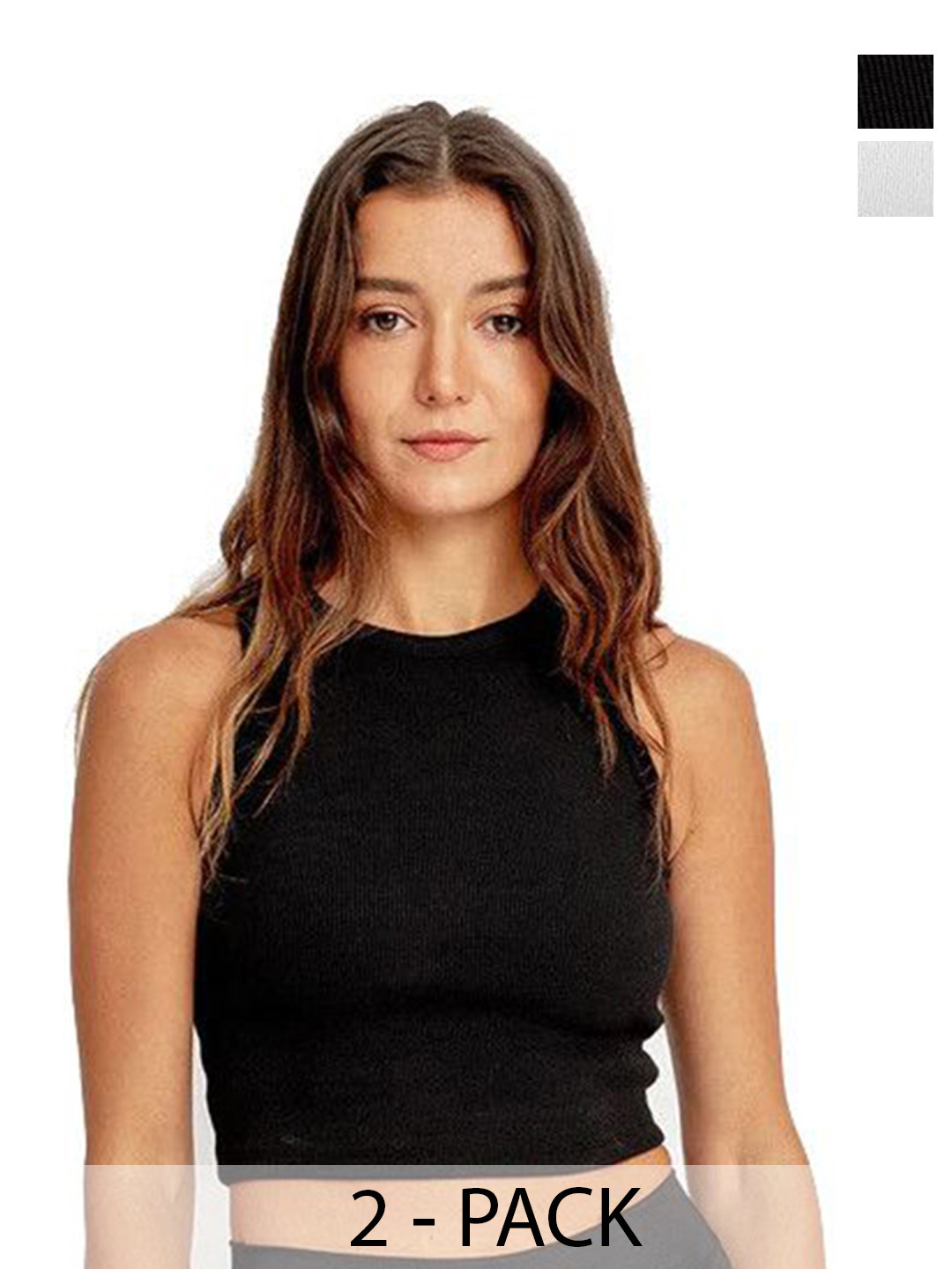 MIXFIT Women Pack of 2 Cotton Tank Crop Top