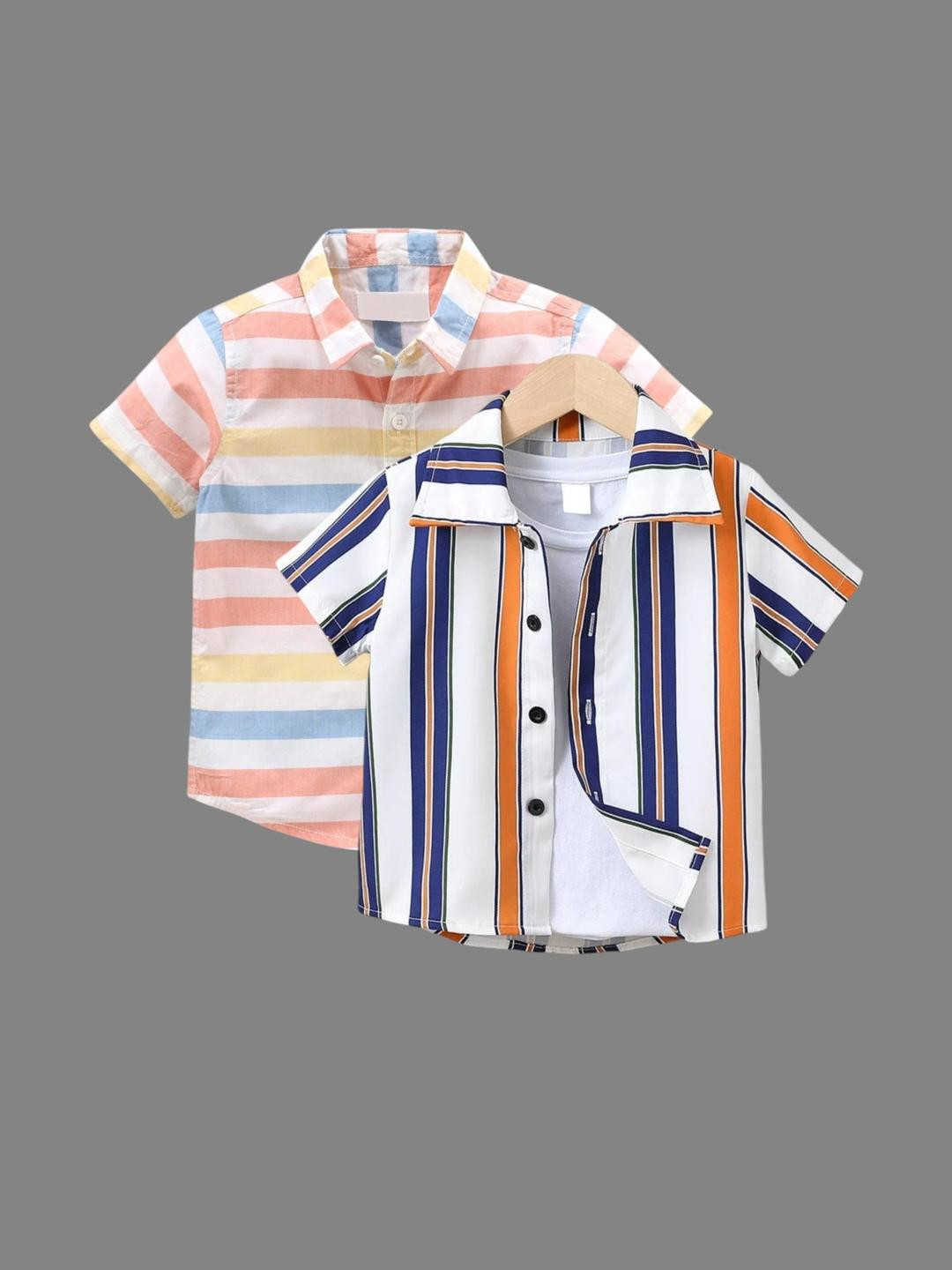 DUTT CREATION Pack of 2 Boys striped Formal Shirt