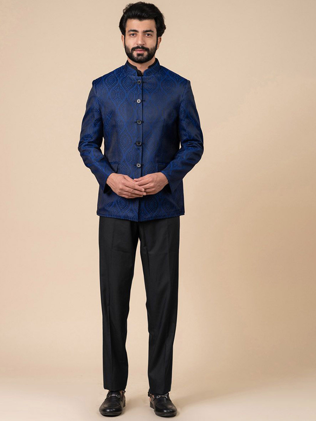 Tasva Printed Reversible Jodhpuri Bandhgala Blazer